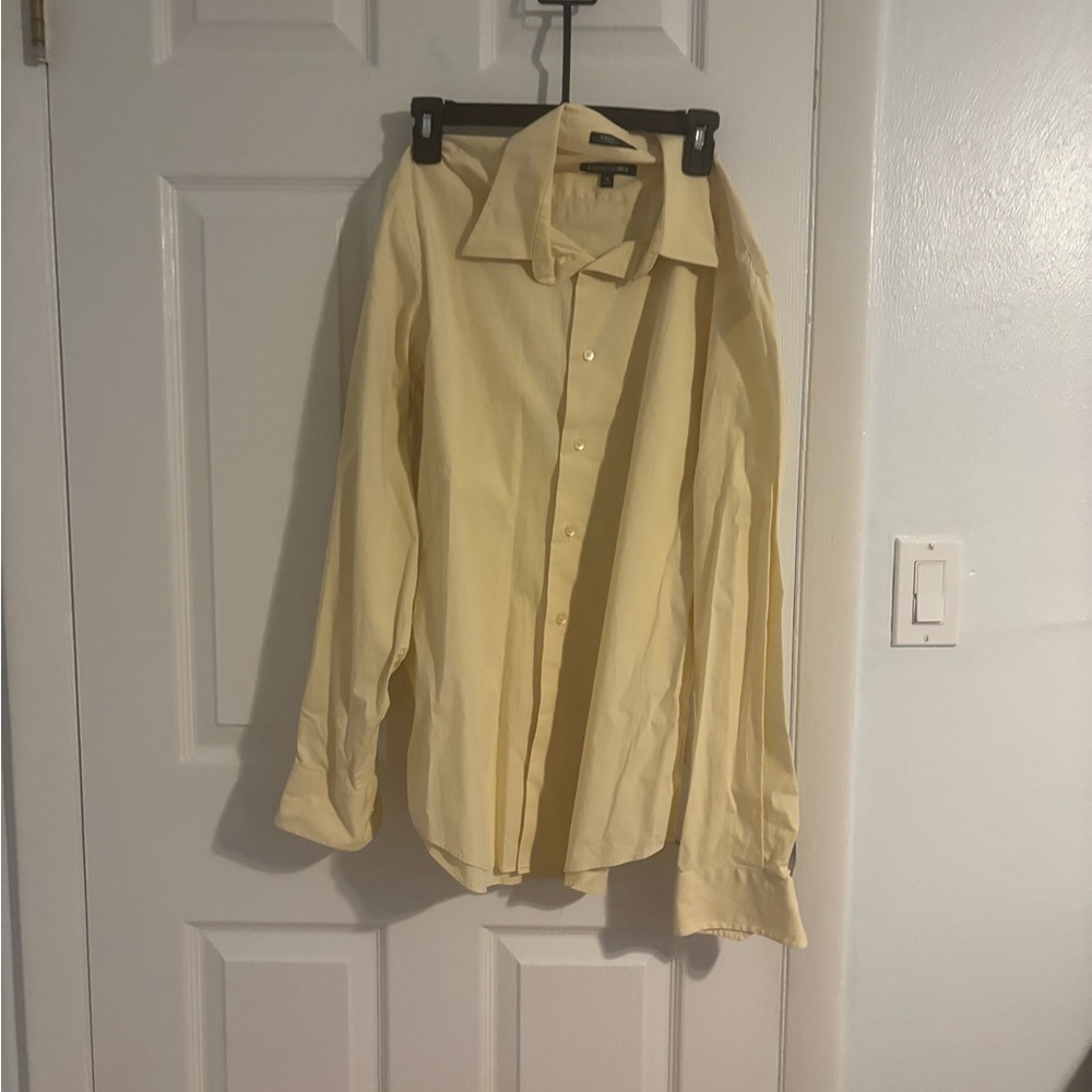 Express Men's Light Yellow Dress Shirt